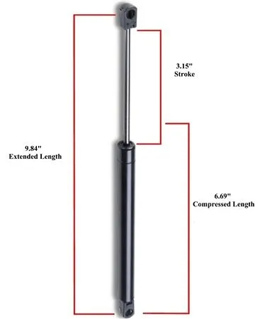 Gas Prop 9.84" Ext Length, 3.